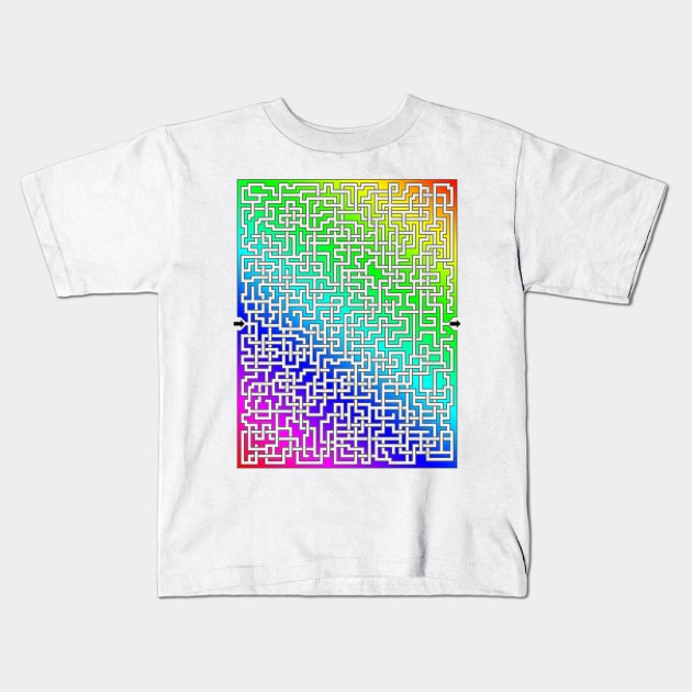 Rainbow Maze Kids T-Shirt by gorff